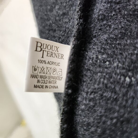 Black & Grey Poncho style Shawl - Picture 7 of 8